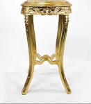 Mace Heritage Baroque Table Gold Beige Marble Top K&auml;sitsi valmistatud klassikaline m&ouml;&ouml;bel Antique Table V&auml;ike &uuml;mmargune k&uuml;ljelaud T&auml;ispuidust koridori ja elutoa m&ouml;&ouml;bel 70 cm x 40 cm