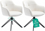 Linele&reg; Dining Room Chairs Set of 2 Beige with Spring Core, Rotatable and Velvet Cover, High Seating, Retro Style & Easy Assembly, PVC-Free and Oeko-Tex Certified, Includes Delivery to the Desired