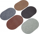 EIMSOAH Rutschfestes, Ovales Leder-Tischsets-Set, Pflegeleichte Matten f&uuml;r K&uuml;che, Hotel, 5 St&uuml;ck, 45,7 X 30,5 cm, Party-Essen