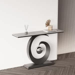 Moderner Rock Panel Konsole Sofatisch mit Metallrahmen, Einfacher Wohnzimmer Beistelltisch f&uuml;r Flur, Foyer, Eingang, Eingang, Modern Dekorativ