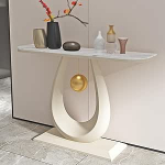 LUNAIZHUO Moderner Konsolentisch, Konsolentisch Schmal f&uuml;r den Eingangsbereich, Dekorative M&ouml;bel mit Stauraum f&uuml;r Wohnzimmer, Flur, Foyer(White,100cm/39in)