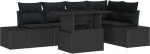 Rantry 6-teiliges Garten-Sofa-Set mit Kissen aus grauem Poly-Rattan Gartenlounge Model3349189