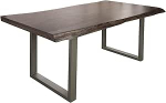 Massivmoebel24.de Freeform 5 Akaatsiapuu laud 220 x 100 x 77 Hall lakitud / U-liin jalad matt h&otilde;bedased