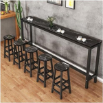 Moderner Konsolentisch mit rechteckiger Basis, Wandfl&auml;chen, seitlicher Flur, Eingangsbereich, Stehtisch aus Massivholz, hoher Esstisch f&uuml;r die Hausbar, Langer, schmaler Konsolentisch, modern