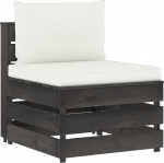 Fasba Modulares Mittelsofa mit Kissen Grau Impr&auml;gniertes Holz, Polstersofa Moderne Relax-Couch f&uuml;r Wohnzimmer Schlafzimmer Hobbyraum3068122