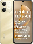 realme Note 70T 4G nutitelefon, 4+64GB, 6000mAh massiivne aku, 7,94 mm Ultra Slim, T7250 Octa-Core kiibistik, kuni 4+8GB d&uuml;naamiline RAM, Next AI, laadija ei kuulu komplekti, kuldne
