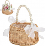 Sctmda Punutud lillekorv k&auml;epidemega punutud korvi lilled pulmadeks Mini punutud lillekorv K&auml;sitsi kootud lillekorvid Punutud korv pulmadeks hajutuskorv Punutud lillekorv