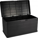 URBN GARDEN 350L Raske plastikust aiakast, tohutu mahutavus, patio v&auml;liskonteiner lukustatava kaanega, k&auml;epidemed ja rattad, ilmastikukindel varjualune t&ouml;&ouml;riistade jaoks.