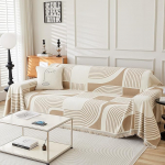 WEYOND Boho Chenille Sofa Cover & Couch Throw, Sofa Cover & Sofa Throw Blanket, Sofa Protector Dog & Sofa Protection Cat, Sofa Cover or Sofa Cover for 1/2/3/4 Seater (180 x 260 cm, Khaki)