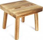 Belle Vous Low Wooden Stool - Step Stool - Wooden Stool - Plant Stool - Flower Stool - 21.5 cm - For Bathroom, Kitchen or Outdoor Use - Footstool - Children's Stool