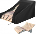 MRWiZMS Protective Cover for Garden Lounger, Sun Lounger Protective Cover, Winterproof, Wooden Lounger, Outdoor 410D Oxford Fabric, Protective Cover for Sun Lounger, Waterproof, Windproof Cover