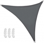 Sunal Triangle Sun Shade Sail Canopy 4X4X4M, Waterproof Garden Canopy 95% UV Block Sun Shade Sail with Free Rope for Outdoor Garden Pergola Patio Party Backyard Lawn Grey