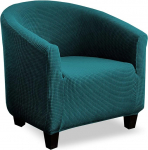 V-TIMMIX Club Chair Cover Stretch Sofa Slipcover 1 Piece Couch Furniture Protector Jacquard Spandex Armchair Covers (Peacock Blue)