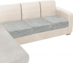 NAISI Couchkissenbez&uuml;ge aus Samt, Stretch-Sofasitzbez&uuml;ge oder R&uuml;ckenlehnenbez&uuml;ge, weich, individuelle Couchbez&uuml;ge f&uuml;r Sektionalsofa (3 St&uuml;ck f&uuml;r 3-Sitzerkissen, Hellgrau), 3 St&uuml;ck