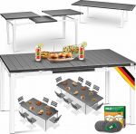 KESSER&reg; pikendatav aialaud 180/240 x 90 cm pikendatav kuni 8-le inimesele pikendatav laud pulberv&auml;rvitud terasraamiga ja HDPE lauaplaadiga Ilmastikukindel ja UV-kindel Koos 6 vildist alusplaadiga.