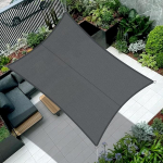 COOL AREA Markiis, veekindel, ristk&uuml;likukujuline, 4 x 5 m, p&auml;ikesekaitse, 95% UV-kaitse, tuulekaitse, vetth&uuml;lgav markiis, sobib v&auml;litingimustesse nagu aed, r&otilde;du, terrass, antratsiitne toon