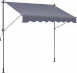 VEVOR R&otilde;dumarkiis 3 x 1,2 m Articulated Arm Markiis Reguleeritav k&otilde;rgus 2,2 kuni 3,1 m Klamber Markiis T&otilde;mmatav teras Alumiinium 180G kahepoolne PU-kate P&auml;ikesemarkiis R&otilde;du Patio markiis