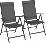 SONGMICS kokku klappt&otilde;stetavad &otilde;uetoolid, tugev alumiiniumraam, seljatugi 8 reguleerimisastmega, kuni 150 kg kandev&otilde;ime, must