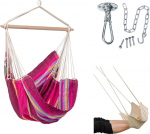 AMAZONAS Brasil Grenadine ripptooli komplekt | Brasiilia ripptool + rippkonks Power Hook + jalatugi | Istmepind 130 x 160 cm kuni 150 kg Heledad triibulised toolid