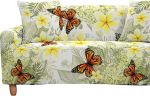 Treer Sofa&uuml;berzug Stretch 1 2 3 4 Sitzer, Schmetterling Muster Sofabezug Elastisch Universal Schonbezug Sofa Antirutsch Sofa Hussen Spandex Sofaschoner Sofahusse (Blumen Pflanze,4 Sitzer)