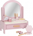 Little Dutch 2516 Puidust riietuslaud m&auml;ngukomplekt roosa