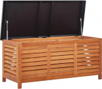 Festnight aiakast 117 x 50 x 55 cm Eukal&uuml;ptist t&auml;ispuidust padjakast istmepadja kast aiapink aiakast padjakast hoiukast ilmastikukindel