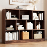 Raamaturiiul, 3-korruseline seisev riiul, 10 riiulit, raamaturiiul, 29,3 x 110 x 84 cm, kuubikujuline riiul elutuppa, kontorisse, magamistuppa, t&ouml;&ouml;ruumi (1, pruun)