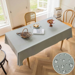 Home Brilliant Plain Suur ristk&uuml;likukujuline laudlina pol&uuml;estrist veekindel lauakaitsja terrassil v&auml;ljas laua Salvei roheline 140cm x 260cm