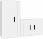 TV Schrank,2-TLG. TV-Schrank-Set Wei&szlig; Holzwerkstoff,TV Board H&auml;ngend Schrank Fernsehschrank TV Bank Wohnzimmer M&ouml;bel Modern Wandschrank f&uuml;r Wohnzimmer Schlafzimmer