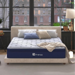Avenco &uuml;heinimesemadrats 90 cm, taskujoonel madratsid, bambusvahust h&uuml;briidmadrats, &uuml;heinimesemadrats karbis, nahas&otilde;bralik, pehme kootud kangas, CertiPUR-US, 90 x 190 x 24 cm.