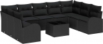 Garten-Sofa Set Ecksofa Poly-Rattan Schwarz - Modular f&uuml;r Terrassen und G&auml;rten Model3354882