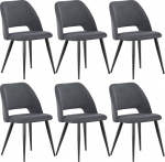 S&ouml;&ouml;gitoa toolid, komplekt 6, Corduroy toolid paksust Corduroy k&auml;snaga polsterdatud s&ouml;&ouml;gitoolid eraldi metallist jalgadega, s&ouml;&ouml;gituppa, elutuppa, magamistuppa ja vastuv&otilde;tule, mustad