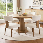 S&ouml;&ouml;gitoa toolid seljatoega ilma k&auml;etugedeta, 4 tooli, beež, k&ouml;&ouml;gitoolid linasest materjalist ja puidust jalgadega elutuppa, k&ouml;&ouml;ki, magamistuppa.