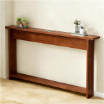 Konsolentisch Lange schmale Sofaseitentisch 80-150cm, schmales Stauraumregal hinter Sofa Wohnzimmer, schmale Holz Tisch f&uuml;r Konsole Eingang Flur(D,39.4x3.9x25.6in/100x10x65cm)