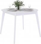 Orion &uuml;mmargune s&ouml;&ouml;gilaud 4 inimesele - k&ouml;&ouml;gi- ja s&ouml;&ouml;gitoam&ouml;&ouml;bel massiivsest kaskist - Skandinaavia moodsa stiili keskpaik - valge k&ouml;&ouml;gilaud 100 cm