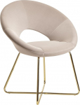 Wohnling s&ouml;&ouml;gitoa tool Velvet Beige k&ouml;&ouml;gitool kuldsete jalgadega Shell tool kangas/metalli disainiga polsterdatud tool s&ouml;&ouml;gituba polsterdatud