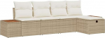 5-teiliges Garten-Sofa-Set mit Kissen Beige Poly Rattan Gartenlounge Model3360955