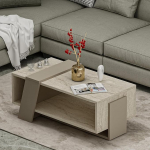 Homidea Melisa madal kohvilaud - diivanilaud - moodsa disainiga moodne kohvilaud koos riiuliga 91,8 x 48,8 x 35 cm (travertiinbeež)