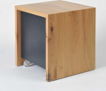 Disaini salongilaud, kohvilaud, diivanipoolne laud, kohvilaud, k&uuml;ljelaud koos hoiuga, voodipoolne riiulilaud mobiilne k&auml;ru multifunktsionaalne laud - teelaud massiivsest tammepuidust MDF mustaks v&auml;rvitud tagaplaat ja riiulid harjatud alumiiniumist