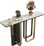 Generisch Konsolentisch im Mid-Century-Modern-Stil - Stilvolles Design mit Holz- und Marmorplatte f&uuml;r Wohnzimmer, Flur und Eingangsbereich - Das perfekte M&ouml;belst&uuml;ck f&uuml;r Ihre Einrichtung