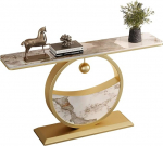 Stiilne kaasaegne marmorist maal&auml;hedane konsoollaud - unikaalne must diivanilaud elutuppa ja esikusse - &scaron;ikk esiku laud (39,3 x 11,8 tolli) - elegantne aktsent