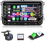 2G + 64G autoraadio VW Volkswagen Jetta Passat Seat Golf Tiguan Skoda Polo, 9-tolline puuteekraaniga traadita Carplay & Android autoraadio Bluetooth/EQ/GPS/WiFi/FM RDS raadioga