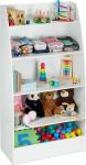 Relaxdays Children's Bookcase with 5 Compartments, Hallway, Living Room & Children's Room, Standing Shelf, 152 x 80 x 40 cm, White
