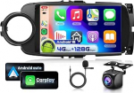 4G 128G VECHTEL 9-tolline Bluetooth autoraadio Toyota Yaris Grmn 2012-2017 Carplay Android auto, Android 15, DSP EQ, WiFi GPS, Mirror Link, RDS/FM raadio 2 DIN koos AHD tagantvaate kaameraga