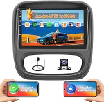 Hikity 2G + 64G autoraadio Android 13 Renault Trafic 2014-2023 Opel Vivaro 2014-2019 9-tollise puuteekraaniga, stereo 2 DIN juhtmevaba Carplay Android auto FM/RDS raadio BT GPS WiFi + kaamera + mikrofoniga