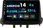 SXAUTO - 6G + 128G - Android 13 IPS autoraadio Renault Megane 3 (2008-2014) - Sisseehitatud Carplay/Android Car/DSP - LED-kaamera + MIC - DAB roolijuhtimiss&uuml;steem Fast Boot 360-CAM WiFi - 2 DIN 9