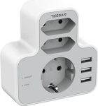 TESSAN USA adapter pistikupesa, Adapter USA Saksamaa pistik 3 USB-ga, reisimisadapter USA, pistikupesa adapter USA, vooluadapter Euro USA Tai Mehhiko Kanada, reisipistik t&uuml;&uuml;p B