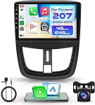 [Uuendus] 4G + 64G 9-tolline Android autoraadio Peugeot 207 2006-2015 juhtmevaba Carplay Android auto puuteekraaniga 1280 x 720 navigatsioon GPS peeglilink Bluetooth FM/RDS/EQ/USB/WiFi SWC tagumine vaade