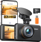 iZEEKER 4K Dashcam auto, 2160P WiFi Dash Cam autokaamera koos 32GB kaardiga, &ouml;ise n&auml;gemise Dashcam koos Loop salvestusega, G-sensoriga automaatne lukustus, 24h parkimisrežiim, WDR