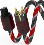 Monosaudio High End Audiophil toitejuhe 2 m vaskvarjestusega, 2-poolne HiFi toitejuhe OFC AC IEC kaabel 17 mm EU Schuko pistik + IEC C15 pistikupesa DVD/V&otilde;imendi/Dekooder/Subwoofer/AMP jaoks